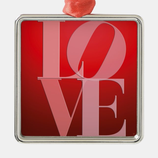 Kärlek Romantik Red Rosa Julgransprydnad Metall (Framsidan)