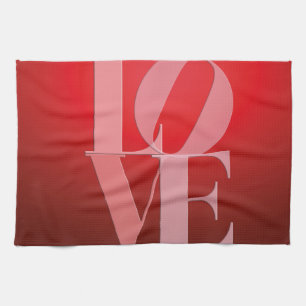 Kärlek Romantik Red Rosa Kökshandduk