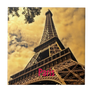 Kärlek & Romantik stad Paris Eiffel Torn Frankrike Kakelplatta