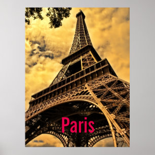 Kärlek & Romantik stad Paris Eiffel Torn Frankrike Poster
