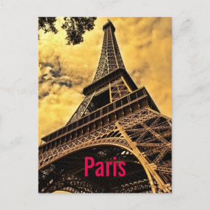 Kärlek & Romantik stad Paris Eiffel Torn Frankrike Vykort