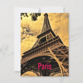 Kärlek & Romantik Stad Paris Eiffeltornet Frankrik Vykort