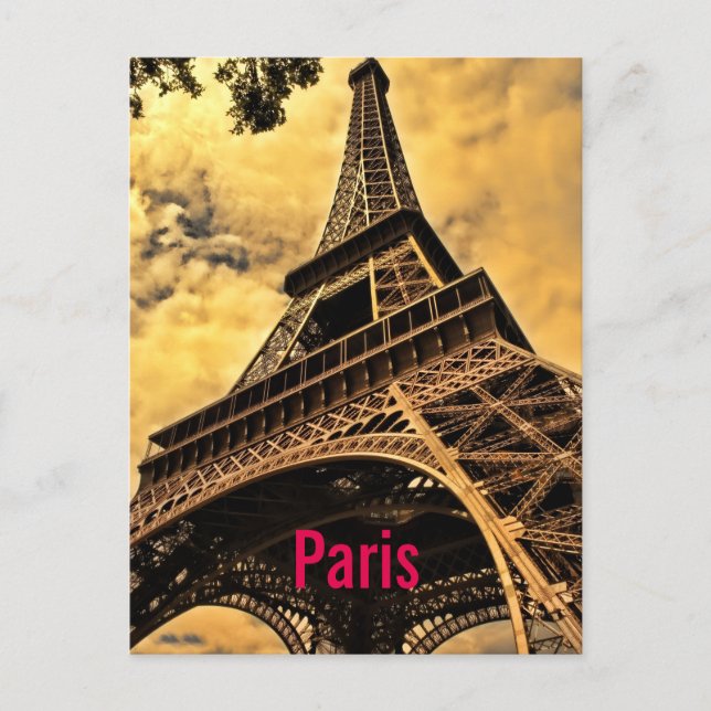 Kärlek & Romantik Stad Paris Eiffeltornet Frankrik Vykort (Framsida)