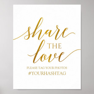 Kärlek Romantisk kalligrafi - Faux Foil Poster