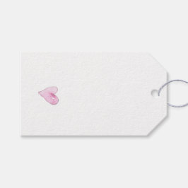 Kärlek Rosa Artisan Watercolor Heart Presentetikett