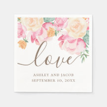 Kärlek. Rosa av vattenfärg och persikofärgad blomm