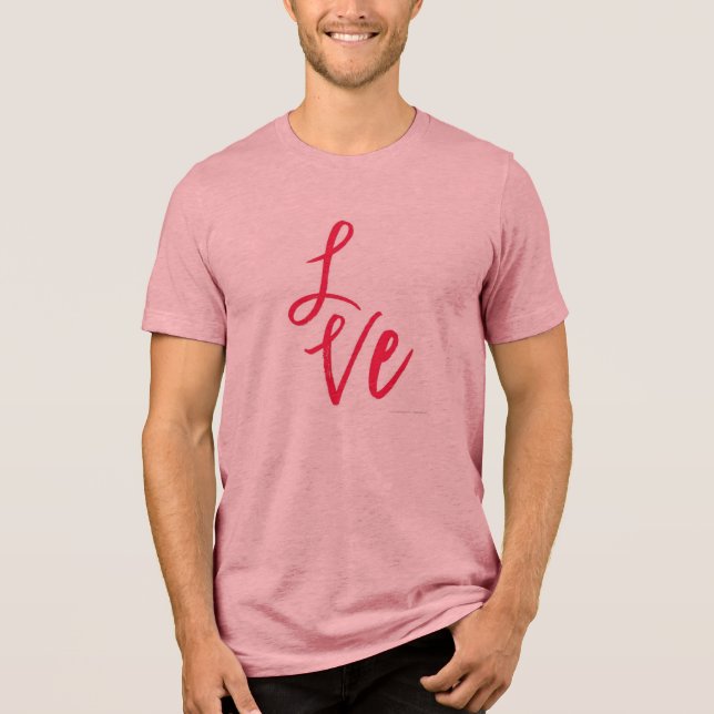 kärlek Rosa Background Graphic Tee (Framsida)