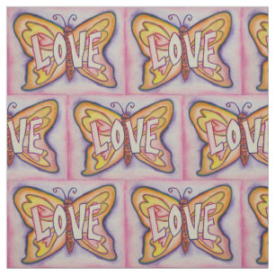 Kärlek Rosa Butterfly-inspirationsetikettmaterial Tyg