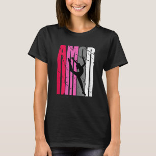 Kärlek Rosa Girls Rhythmic Gymnastics Silhouette P T Shirt