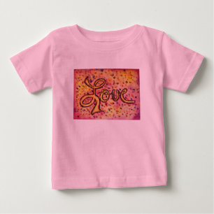 Kärlek Rosa Glamorös Inspirerande Konst Ord T-Shir Tröja