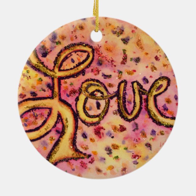 Kärlek Rosa Glamorösa Glitter Ord Dekorationer (Baksidan)