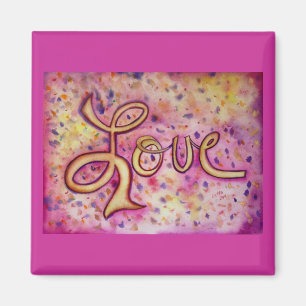 Kärlek Rosa Glamous Art Idéational Ord Magnet