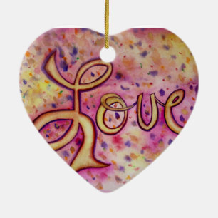 Kärlek Rosa Glamous Art Painting Ornament
