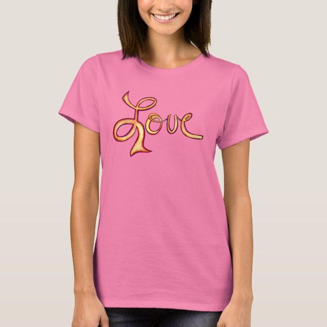 Kärlek Rosa Glamtive Inspirational Art T-Shirts (Framsida)