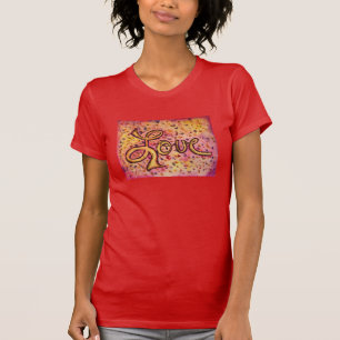 Kärlek Rosa Glamvatteninspirationskonst Ordhirt Tee Shirt