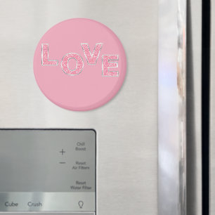Kärlek Rosa Glitter Magnet