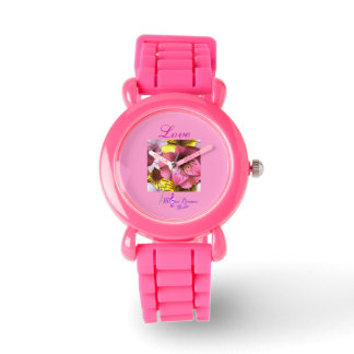 "Kärlek" Rosa Glitter Strap Watch Armbandsur