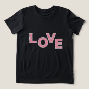 Kärlek Rosa Glitter T Shirt