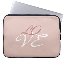Kärlek Rosa Guld Färg Kalligrafi Skrift Laptop Fodral