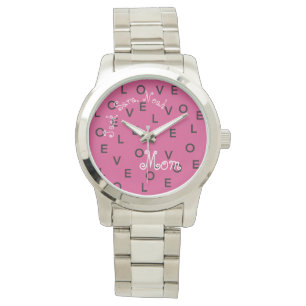 ❤️ KÄRLEK ROSA HEARTS ARMBANDSUR