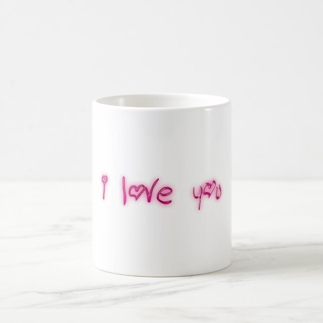 Kärlek, Rosa Hearts Typography Valentine Kärlek Kaffemugg (Center)