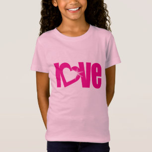 kärlek rosa hjärtbarn t-shirt top