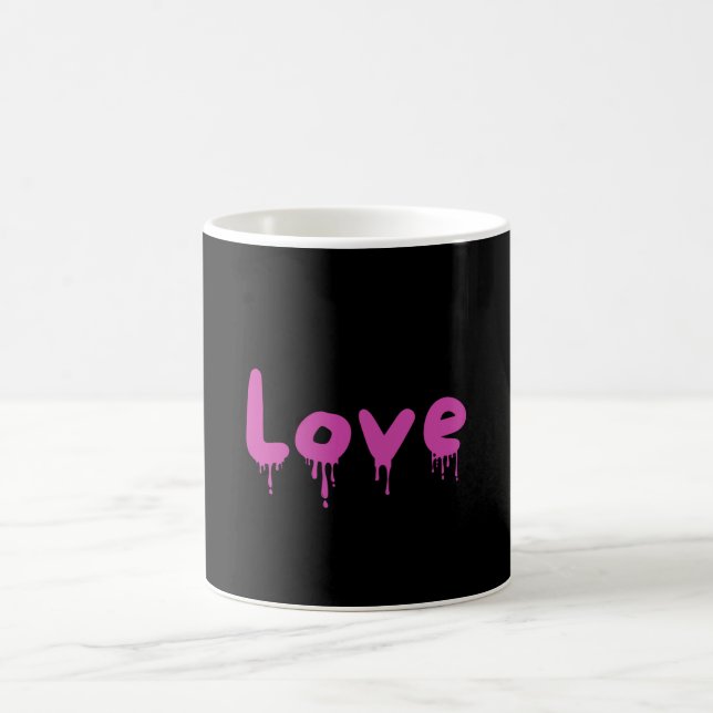 kärlek rosa kaffemugg (Center)