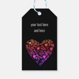 kärlek rosa  lila presentetikett