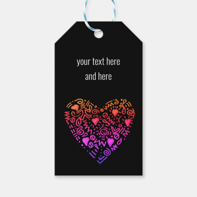 kärlek rosa  lila presentetikett (Framsidan)