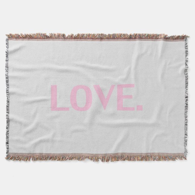 Kärlek rosa och lätt grått modern elegant filt (Framsidan)