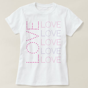 KÄRLEK Rosa och lavender-Chic, punkttypografi T Shirt
