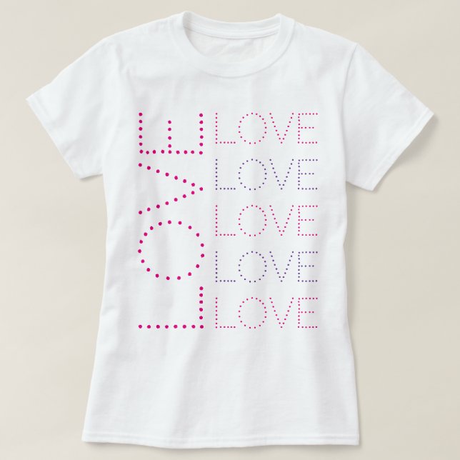 KÄRLEK Rosa och lavender-Chic, punkttypografi T Shirt (Design framsida)