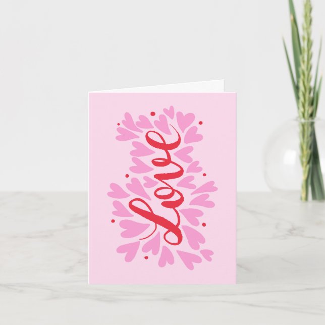 Kärlek - rosa och rött kort (Framsida)