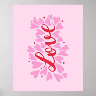 Kärlek - rosa och rött poster