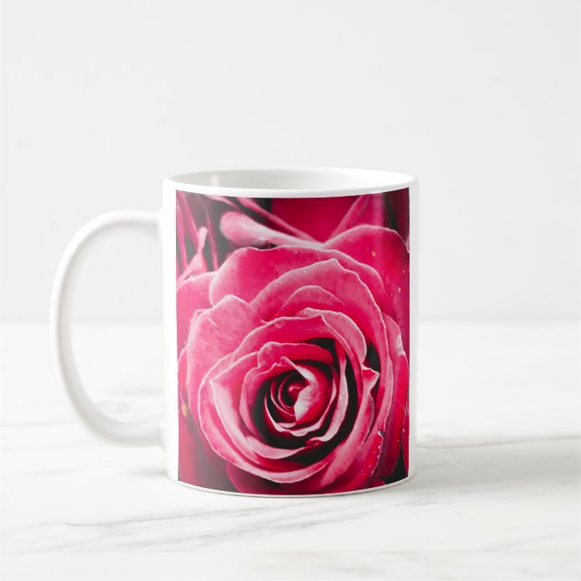 Kärlek Rosa ros 11oz Classic Mugg (Vänster)