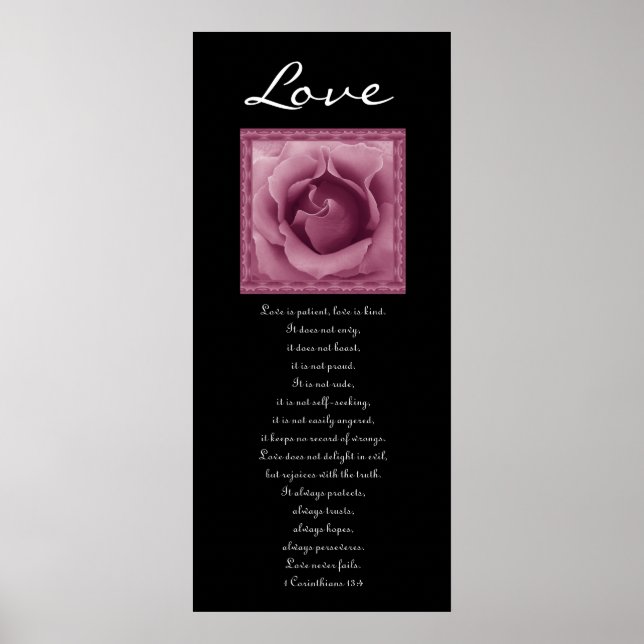 Kärlek - Rosa ros - de första korintianerna Poster (Framsidan)