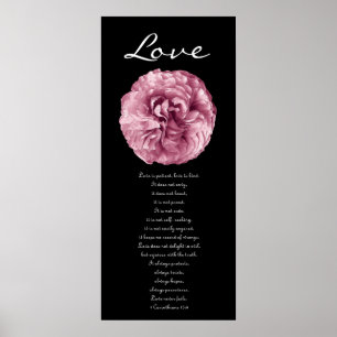 Kärlek - rosa ros poster