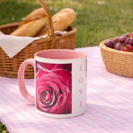 Kärlek Rosa Rosor 11oz Två-Tons Mugg Rosa
