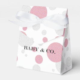 Kärlek Rosa & Silver Polka Dot Sprinkle Shower Par Presentaskar