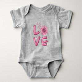 Kärlek Rosa Solros Baby Bodykostym T Shirt