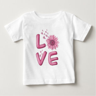 Kärlek Rosa Solros Baby T-Shirt