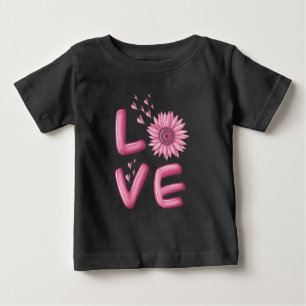 Kärlek Rosa Solros Baby T-Shirt