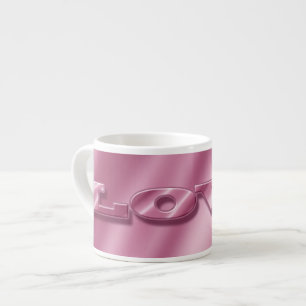 Kärlek. Rosa valentin för silke textur Espressomugg