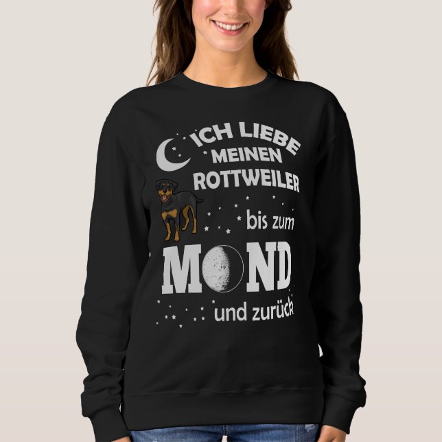Kärlek Rottweiler Måne T Shirt (Framsida)