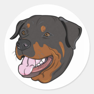 Kärlek Rottweiler Puppy Hund Sticker/Seal Runt Klistermärke