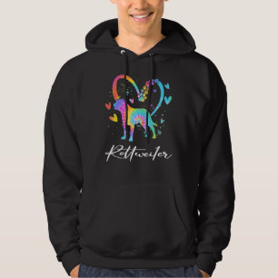 Kärlek Rottweiler Tie Dye Rainbow Hund älskare Hoodie