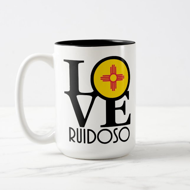 KÄRLEK Ruidoso, NM 15oz Två-Tonad Mugg (Vänster)