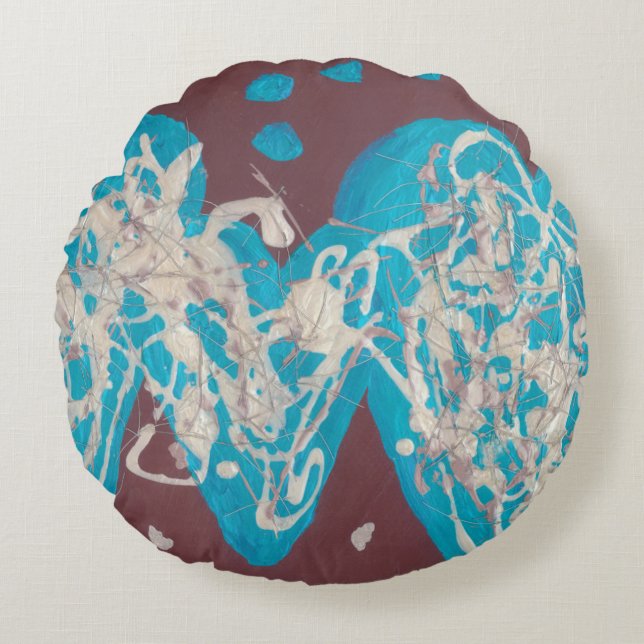 Kärlek-rundans begynnelsetid rund kudde (Framsidan)