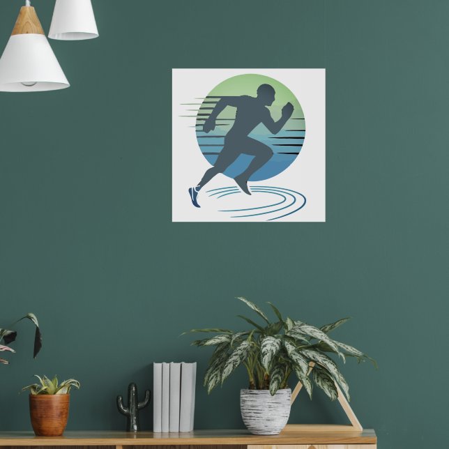 Kärlek Running Marathon Competitive Springer Anpas Poster (Vardagsrum 1)