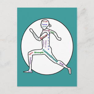 Kärlek Running Motivational Ord för Springer Vykort